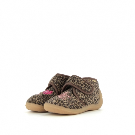 Chaussons Fille Amour Beige Léopard AMOUR-FI-BEIGELEOPARD