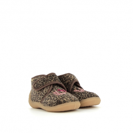 Chaussons Fille Amour Beige Léopard AMOUR-FI-BEIGELEOPARD