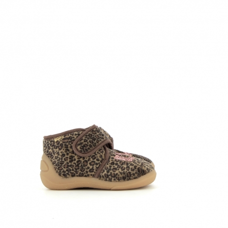 Chaussons Fille Amour Beige Léopard AMOUR-FI-BEIGELEOPARD